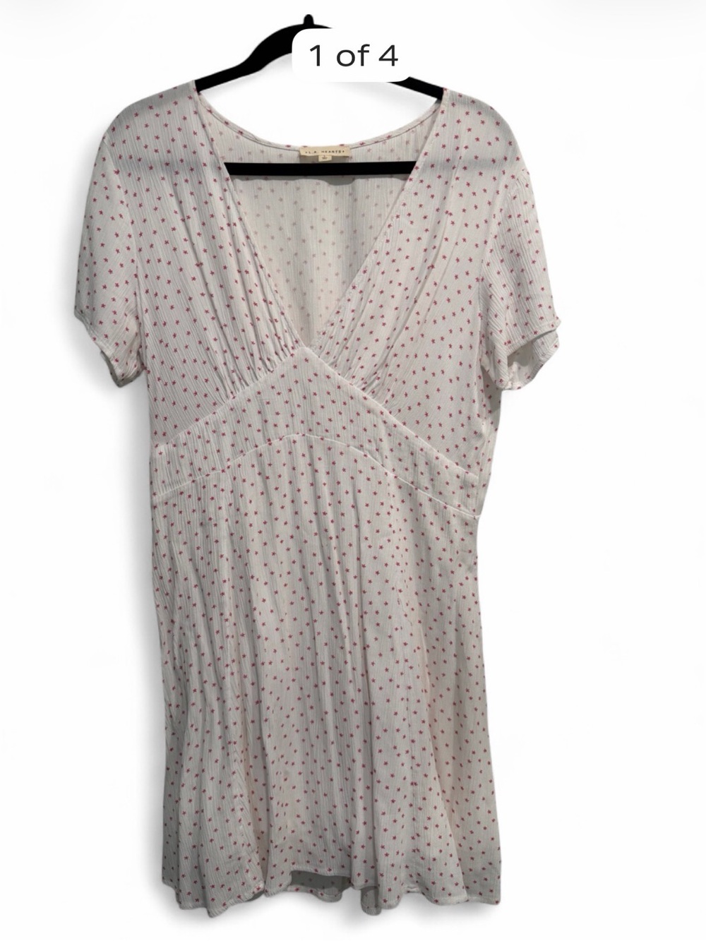 LA HEARTS DRESS White - Small Red Dots Large
